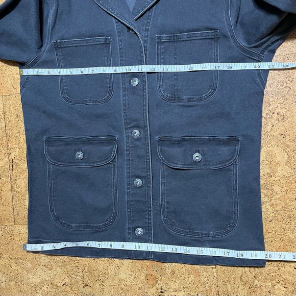 Duluth Trading Company Wm’s Fire Hose Ltd. Denim Shirt Jacket Faded Black Sz XS - Picture 10 of 12